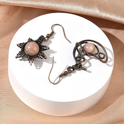 Natural Sunstone Dangle Earrings G-H359-07R-06-1