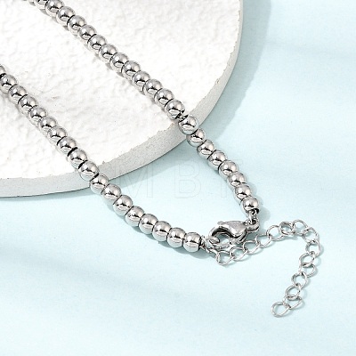 4MM Round 304 Stainless Steel Beaded Necklaces for Man and Women SA-CBAB767-16P-1