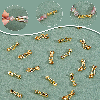 Brass S-Hook Clasps KK-HS0002-04G-1