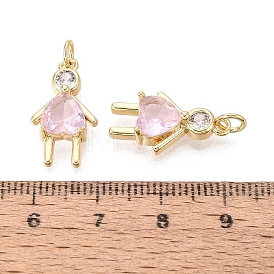 Brass Micro Pave Cubic Zirconia Pendants KK-N287-32B-G-1