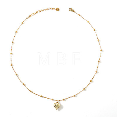 Valentine's Day 304 Stainless Steel Heart Pendant Satellite Chain Necklaces for Women JN5423-2-1