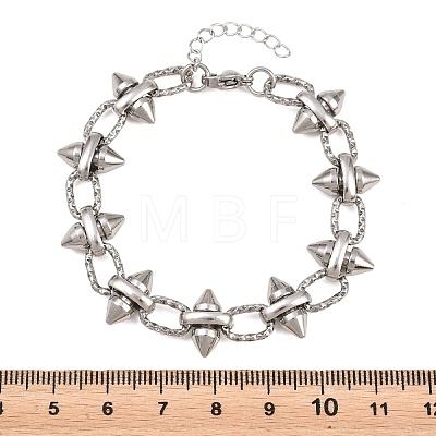 Punk 304 Stainless Steel Spiked Link Chain Bracelets for Women SA-H001-21P-1