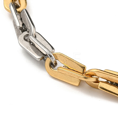 Two Tone 304 Stainless Steel Arch Link Chain Bracelet BJEW-B078-05GP-1