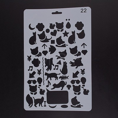 Plastic Reusable Drawing Painting Stencils Templates DIY-F018-B22-1