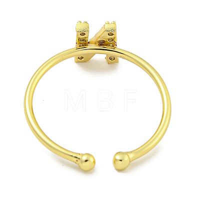 Rack Plating Brass Open Cuff Rings for Women RJEW-F162-02G-N-1