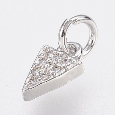 Brass Micro Pave Cubic Zirconia Charms ZIRC-F083-025-RS-1
