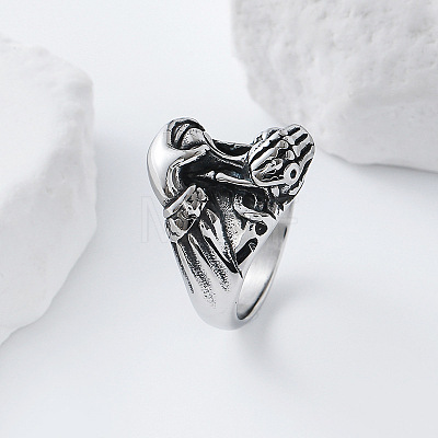 Vintage Punk 304 Stainless Steel Finger Rings LS-YJ4863-4-1