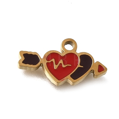 304 Stainless Steel Enamel Pendants SA-CBAA2E4-08B-G-1