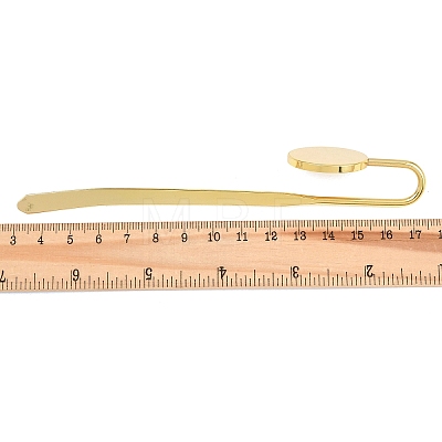 Flat Round  Iron Stamping Blank Swan Neck Bookmark Findings AJEW-B032-01C-G-1
