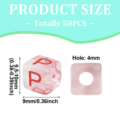 50Pcs Acrylic European Beads MACR-TADJ0001-13P-1