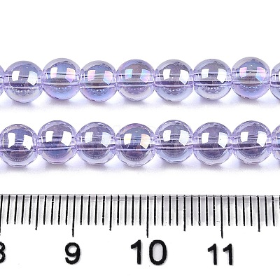 Electroplate Transparent Glass Beads Strands GLAA-T032-T6mm-AB01-1