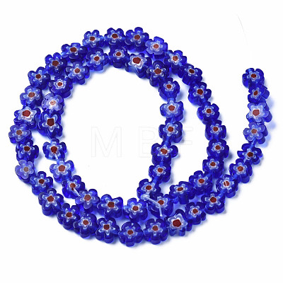 Handmade Millefiori Glass Bead Strands LAMP-J035-6mm-31-1