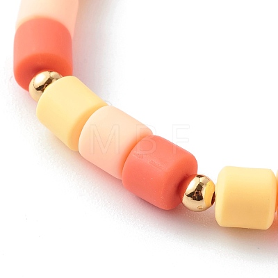 Handmade Polymer Clay Column Beads Stretch Bracelets BJEW-JB06425-1