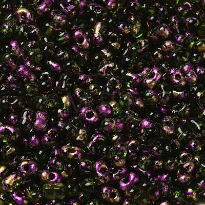 Spray Painted Glass Seed Beads SEED-F005-07A-05-1