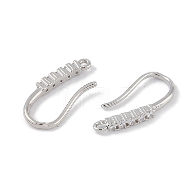 Brass Micro Pave Cubic Zirconia Earring Hooks KK-U008-10P-1