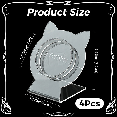4Pcs Clear Acrylic Slant Back Single Bracelet Bangle Display Stands AC-FS5191-01A-1