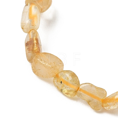 Natural Rutilated Quartz Bead Stretch Bracelets BJEW-K213-20-1