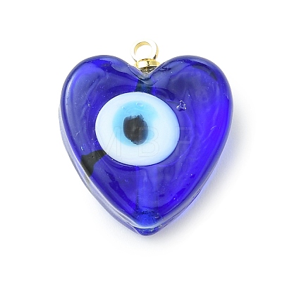 Handmade Evil Eye Lampwork Pendants PALLOY-JF05643-01-1