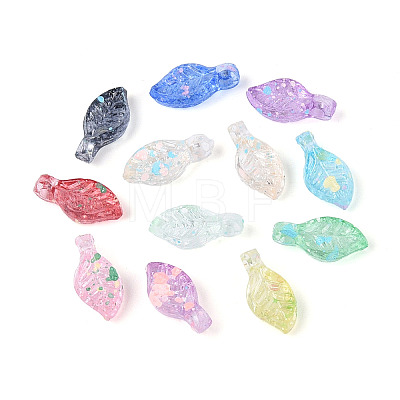 Transparent Spray Painted Acrylic Pendants ACRP-T011-07M-1