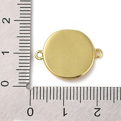 Rack Plating Brass Flat Round Connector Charms KK-P261-04G-1