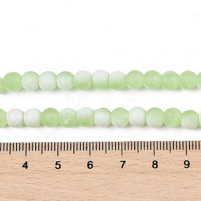 Frosted Crackle Glass Beads Strands GLAA-U001-8mm-M09-1