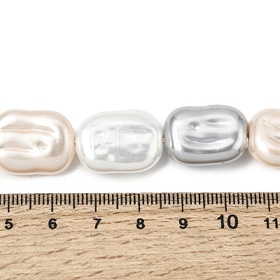 Electroplated Glass Shell Pearl Beads Strands BSHE-B009-F04-01-1