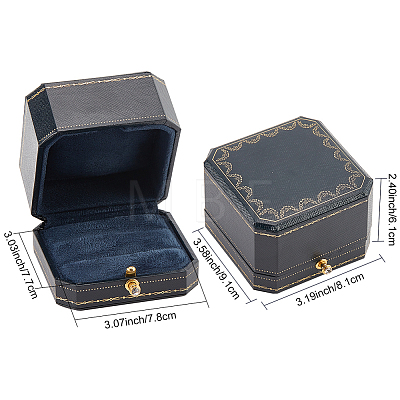 Rectangle Cardboard Jewelry Couple Ring Storage Box CON-WH0087-82-1
