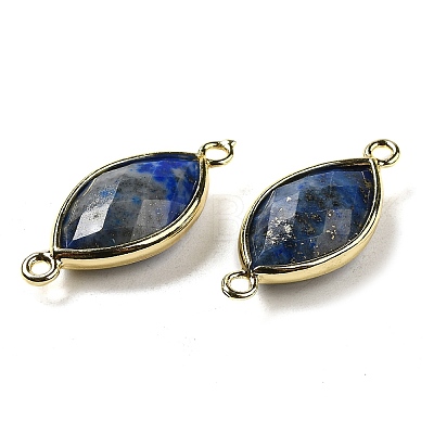 Natural Lapis Lazuli Faceted Connector Charms G-K347-03G-03-1