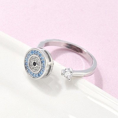 Rotatable Open Ring with Cubic Zirconia RJEW-Q776-02P-01-1