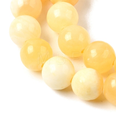 Natural Yellow Jade Beads Strands G-Q462-8mm-36-1