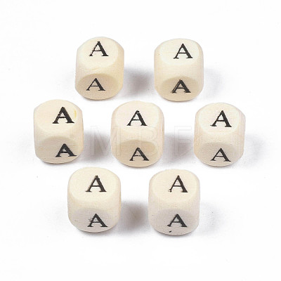 Printed Natural Wood Beads WOOD-T026-001A-1