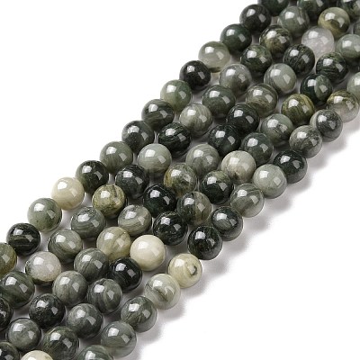 Natural Green Rutilated Quartz Beads Strands X-G-Q462-61-6mm-1