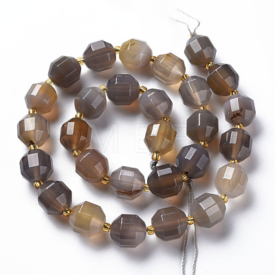 Natural Grey Agate Beads Strands G-T131-121-1