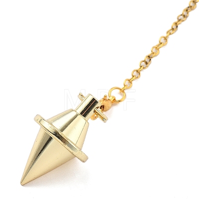 Brass Dowsing Pendulum Big Pointed Cone Pendants KK-H491-06G-1