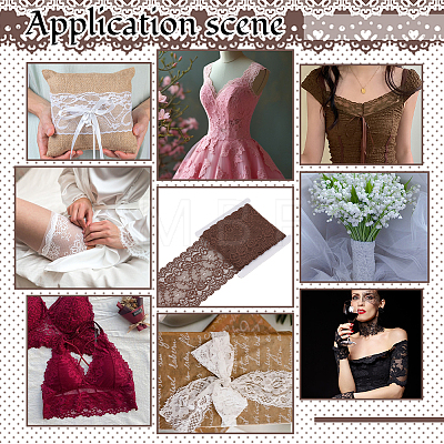 1 Roll 10% Spandex & 90% Nylon Lace Ribbon OCOR-OC0001-96E-1