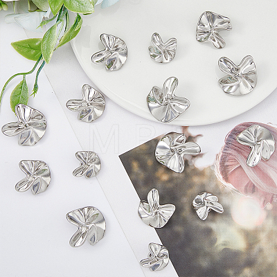 HOBBIESAY 24Pcs 3 Style Irregular Flower Shape 1-Hole Zinc Alloy Shank Buttons BUTT-HY0001-01P-1