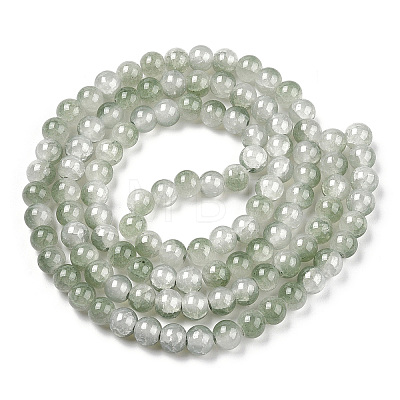 Crackle Baking Painted Imitation Jade Glass Beads Strands DGLA-T003-10mm-06-1