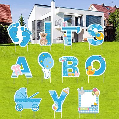 Plastic Yard Signs Display Decorations DIY-WH0248-022-1