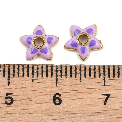 304 Stainless Steel Enamel Bead Cap SA-CBAA937-12G-02-1