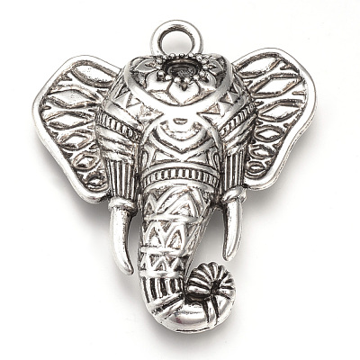 Tibetan Style Alloy Big Pendants TIBEP-T002-138AS-RS-1