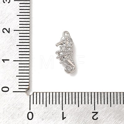 Marine Animal Theme Platinum  Brass Micro Pave Clear Cubic Zirconia Pendants KK-U031-01P-04-1