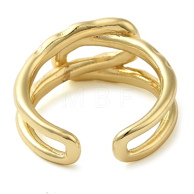 Brass Open Cuff Rings for Women RJEW-Z070-07G-01-1