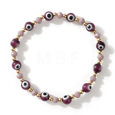 Glass Evil Eye Beaded Stretch Bracelets for Women Men VP6778-11-1