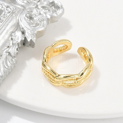 Rack Plating Brass Cuff Rings for Women RJEW-M028-64G-1