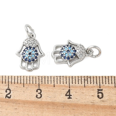 Brass Micro Pave Cubic Zirconia Charms KK-U056-47P-1