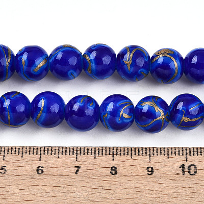 Baking Paint Glass Beads X1-DGLA-N010-10mm-05-1