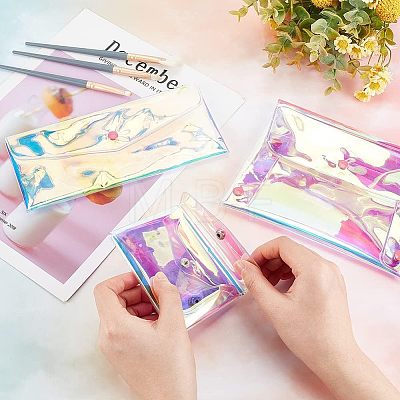 Olycraft 4Pcs 3 Style Laser Iridescent PVC Wallets AJEW-OC0003-48-1