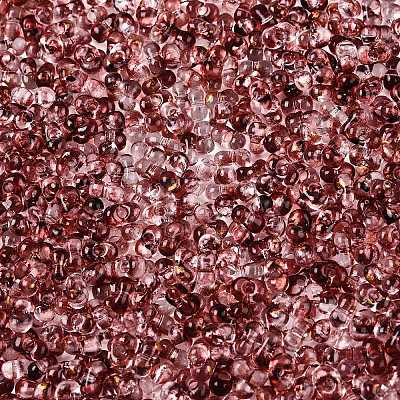 Spray Painted with Glitter Powder Glass Seed Beads SEED-T007-09A-1