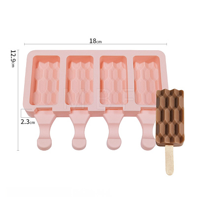 Food Grade DIY Rectangle Ice-cream Silicone Molds DIY-D062-04C-1