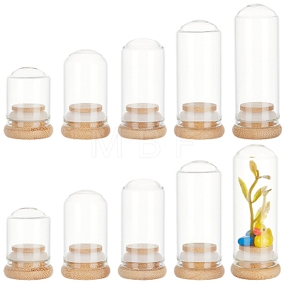   10Pcs 5 Style Transparent Glass Bottle AJEW-PH0011-40-1